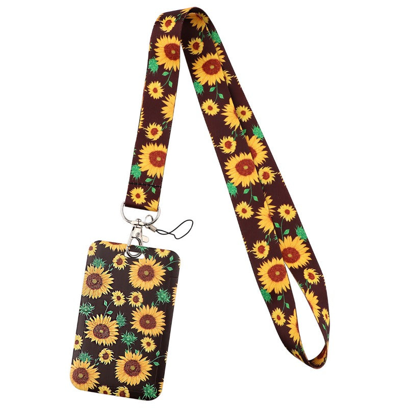 Wholesale 10pcs Sunflower Daisy Flower Hanging Neck Work Exhibition Membership Card Work Card Pendant